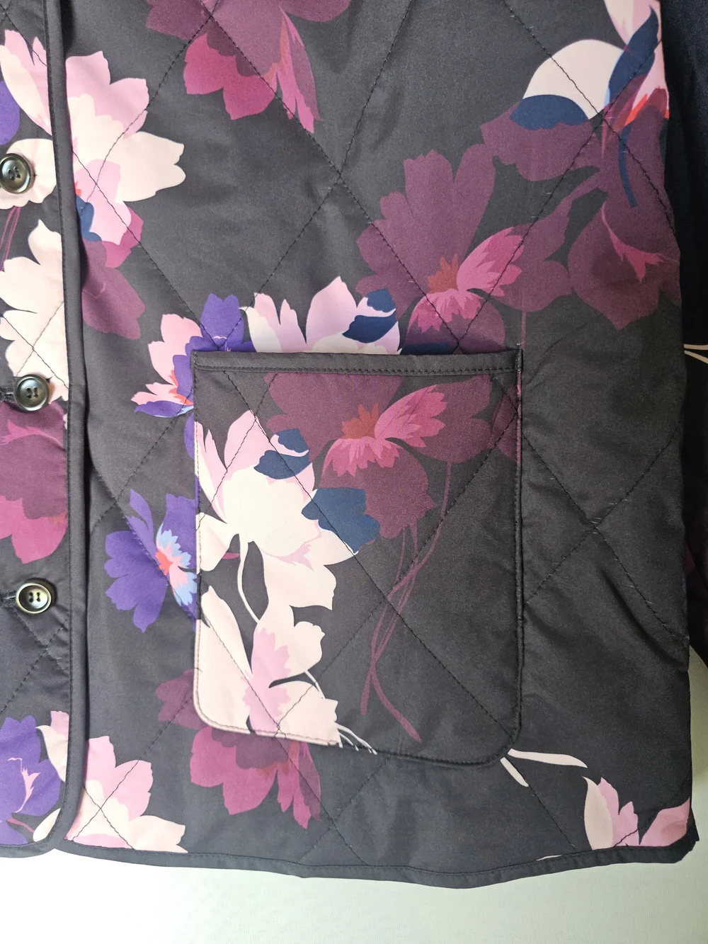 NWT Liz Claiborne Quilted Floral Lightweight Jacket Pockets Size L